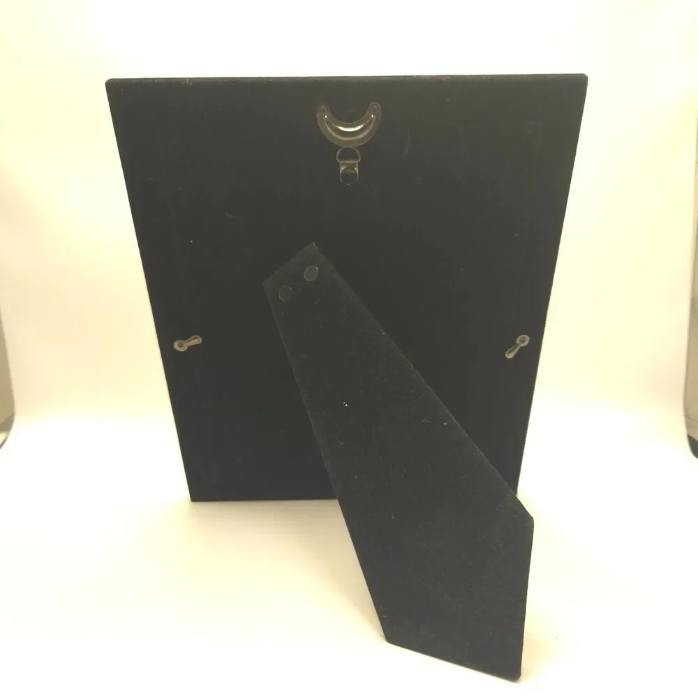 8x10 Silver & Gold Tone Ribbed Metal Photo Frame Tabletop Wall Display